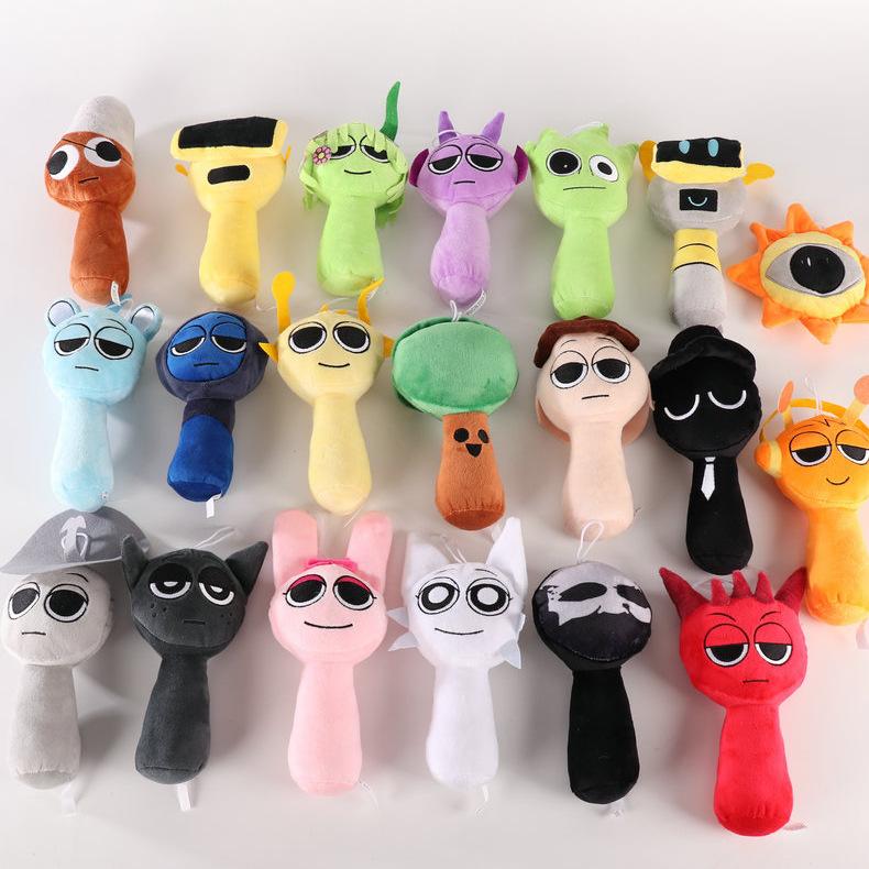 Sprunki Action Figures Mystery Box , Sprunki Mystery Box,Plush Rhythm Box Doll Game Character Surrounding Plush Toys,Office Room Figurine Decor for Adults