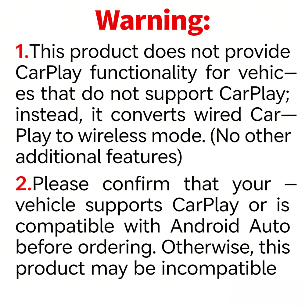 迷你无线 CarPlay 适配器 适用于苹果 iPhone 和 Android 自动,有线转无线-