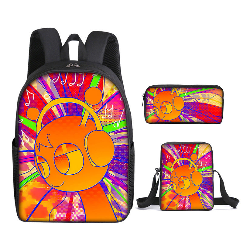 3D Rhythm Box Sprunki Three-piece Set Elementary School Children's School Bag Backpack Shoulder Bag Pencil Bag