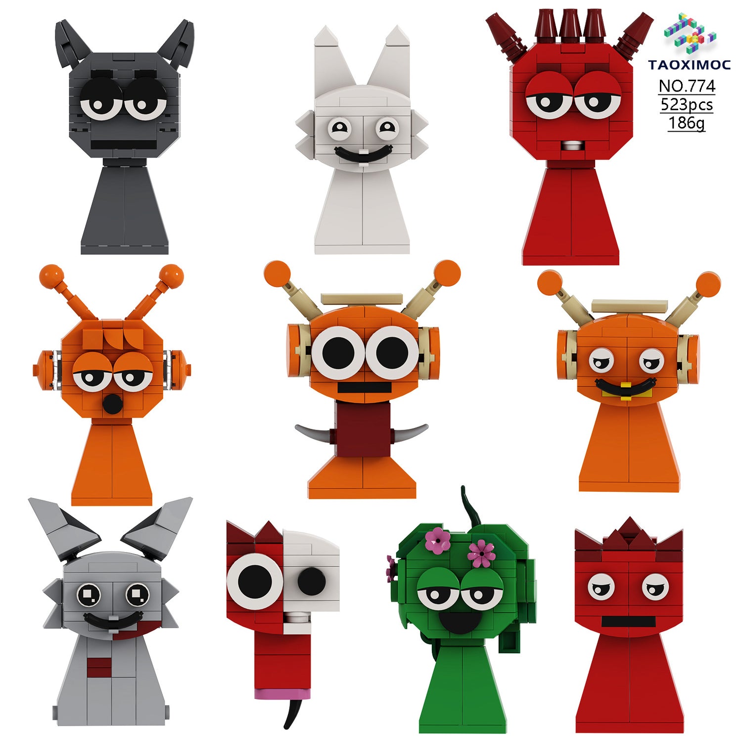 New Sprunki Rhythm Box Monster Game Peripheral Linkage Building Blocks Children's Toy Model Gift for Boys and Girls