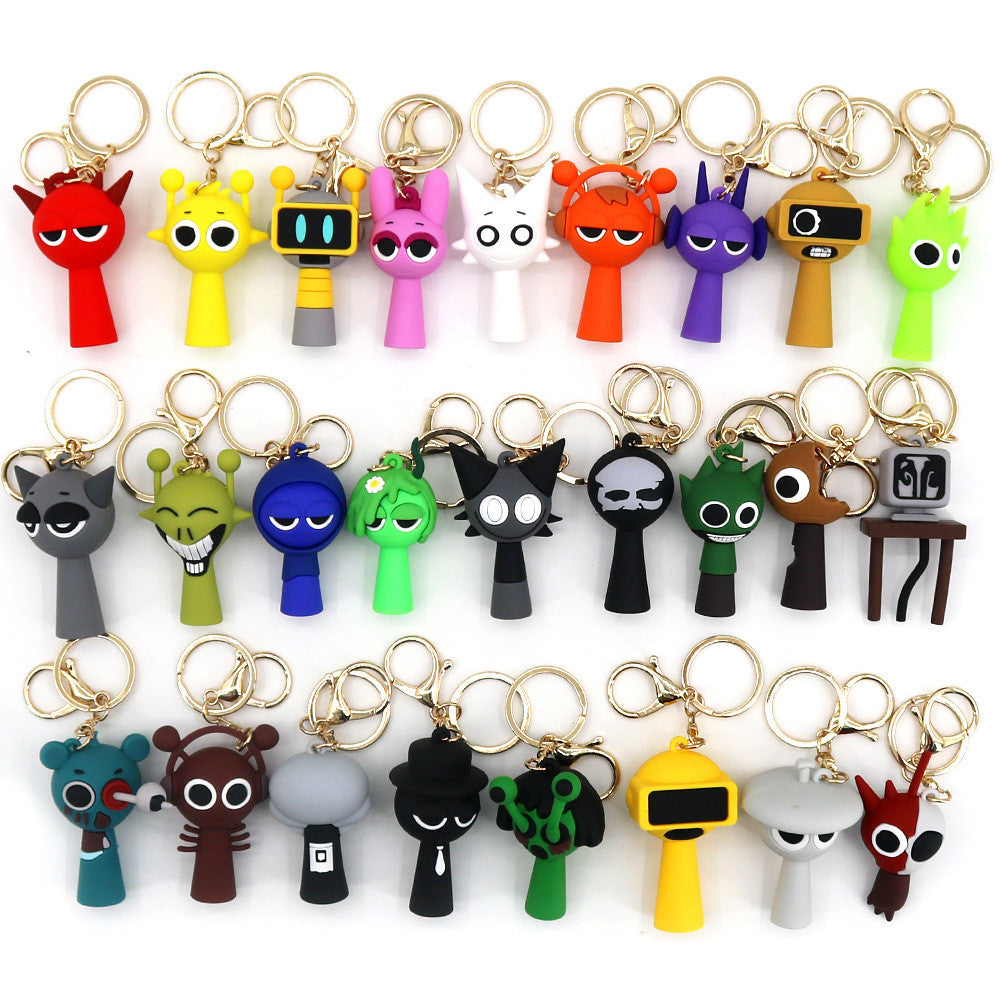 Sprunki Rhythm Box Keychain Game Merchandise Doll Rhythm Box Pendant Small Gift